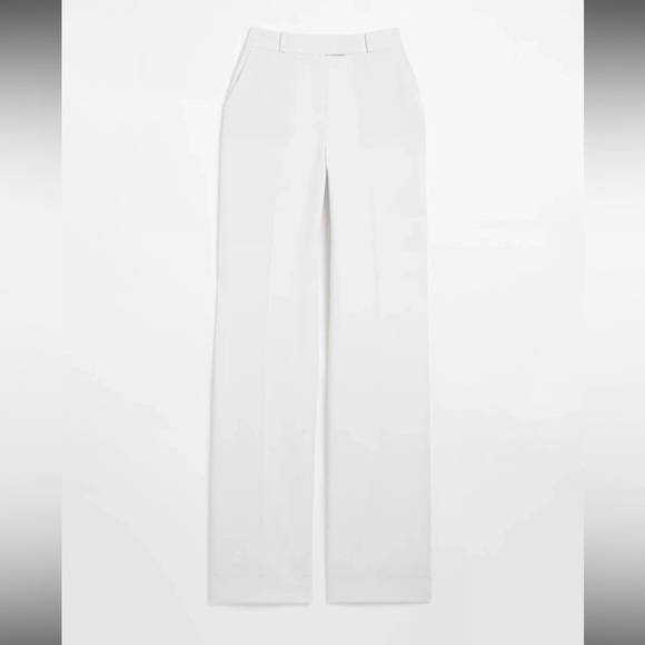 NWT White House Black Market Luna Wide Leg Trousers White Women’s Size 14 Short - Picture 2 of 13